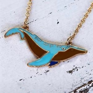 Cute Colorful Whale Necklace Boho Whale Jewelry nautical Animal Necklace Gift